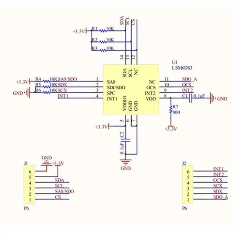 Well Made-CJMCU-633 LSM6DSO 6DOF 3D Gyroscope Attitude Sensor Module 3D Accelerometer 3.3V SPI IIC I2C MIPI I3C SM Serial Port