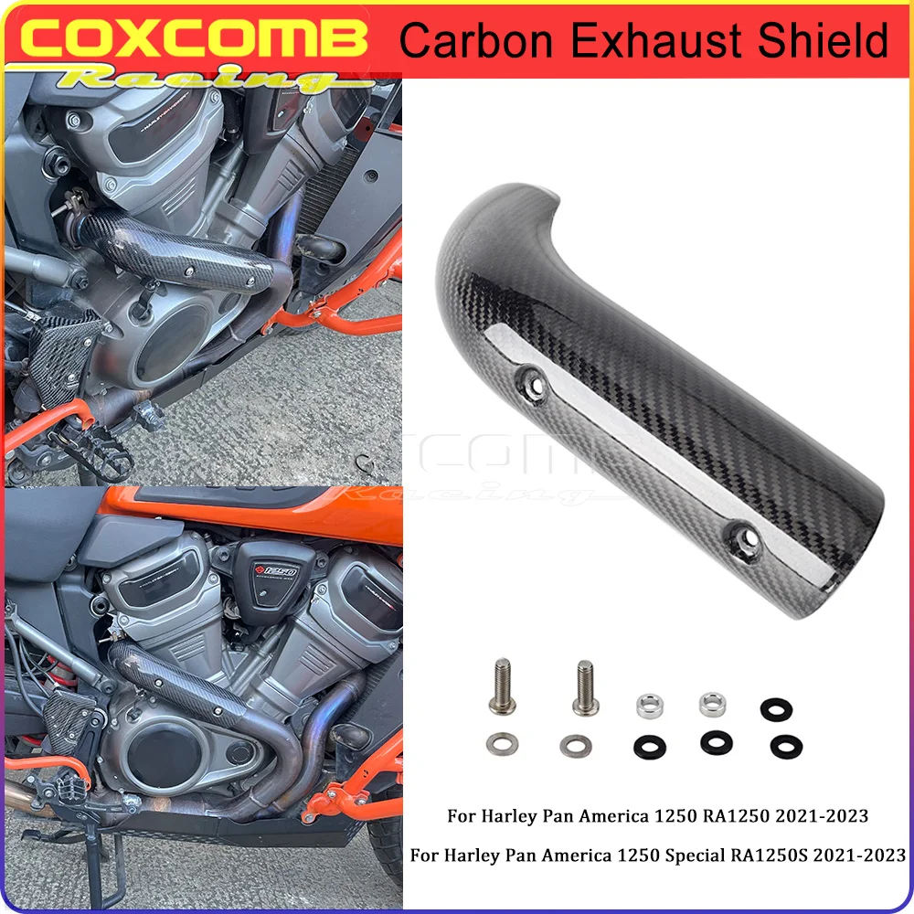 

For Harley Pan America 1250 RA1250 Special RA1250S Motorcycle Carbon Fiber Exhaust Pipe Heat Sheild Protection Cover 2021-2024