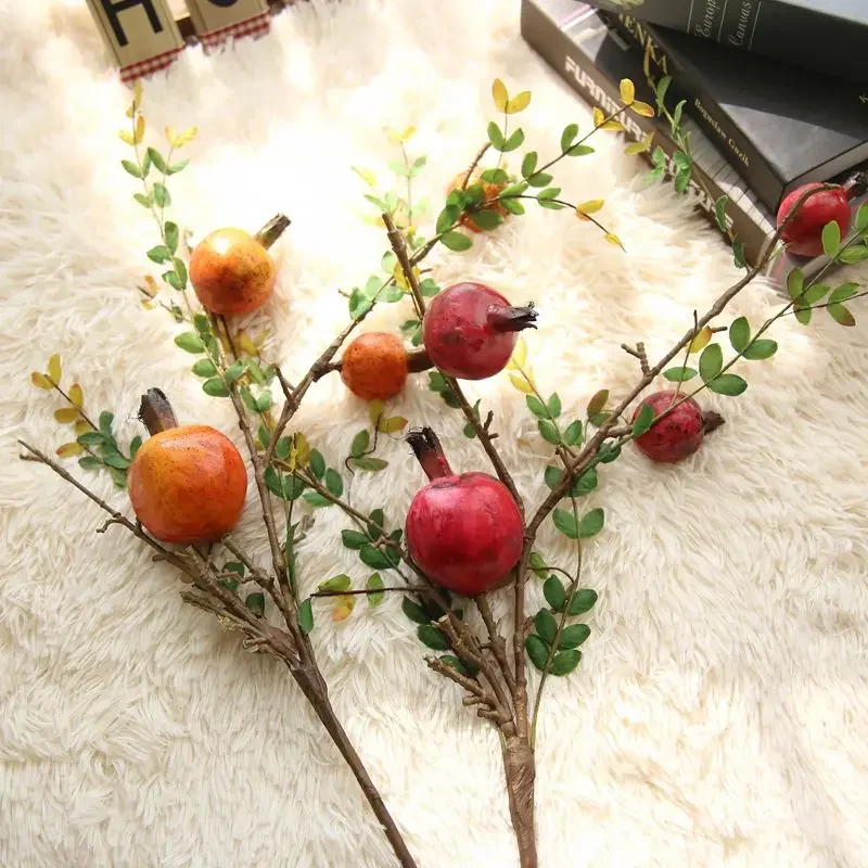 4 Heads Simulation pomegranate fruit bean branch berries Artificial flowers home decoration wedding fake flowers