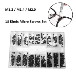 500Pcs 18 Types Mini Screw Nuts DIY Kit ,Laptop Computer Assemble Repair Screws, Fastener Set For Repairing Sunglass and Phone