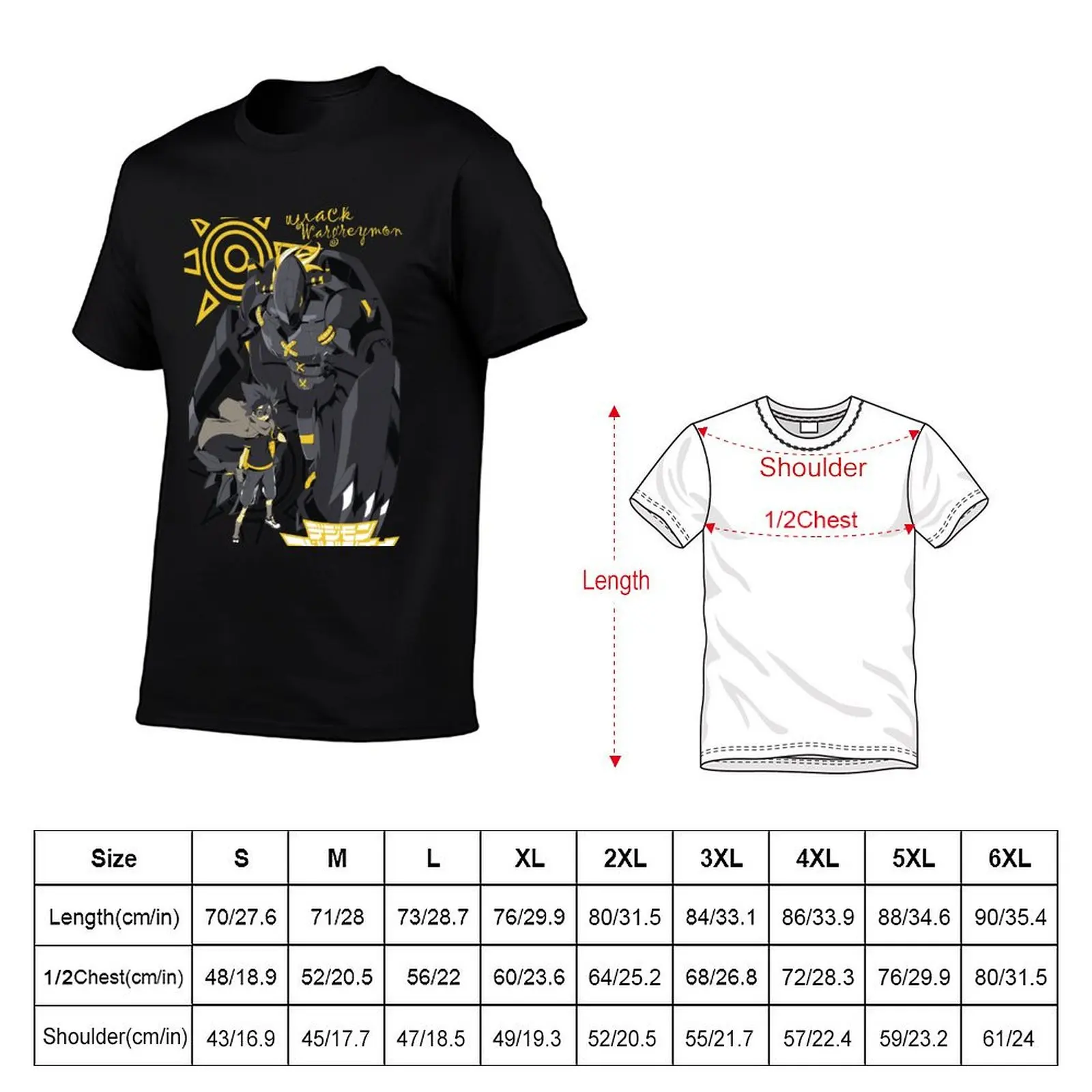 Black Wargreymon T-Shirt anime stuff vintage graphic tee mens clothes