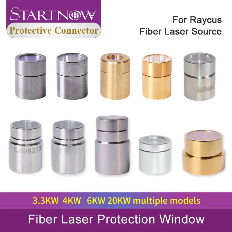 Startnow Original 3.3KW Fiber Laser Source QBH Output Connector Protective Lens Group For 4KW 6KW 20KW Raycus Laser Cutting Head