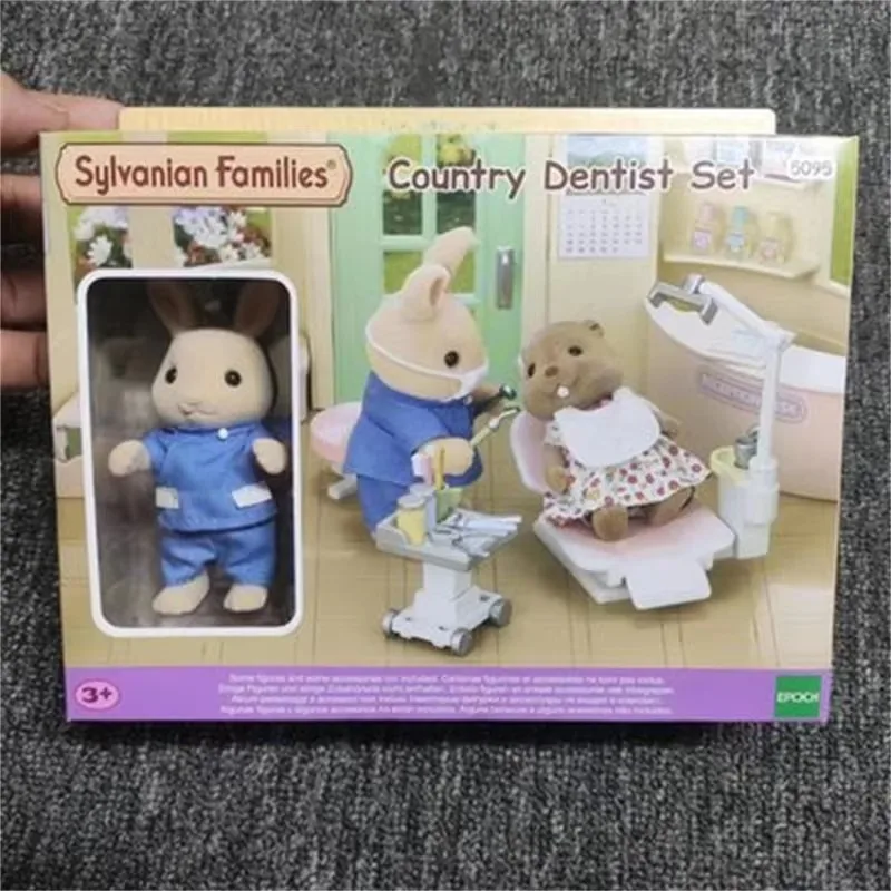 Sylvanian Families Anime Figures Music Concert Presentation Clinic Warm Nurse Dentist Rural Beginner Doctor Set Toy Doll Gift