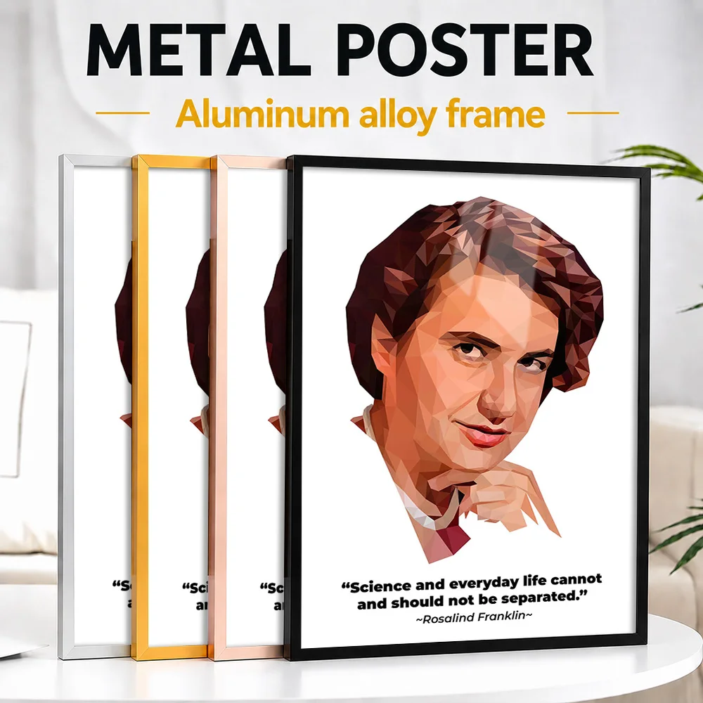 Rosalind Franklin Framed Metal Print Customized Photo Inspirational Lettering Style Wall Art For Library Memorable Friend Gift