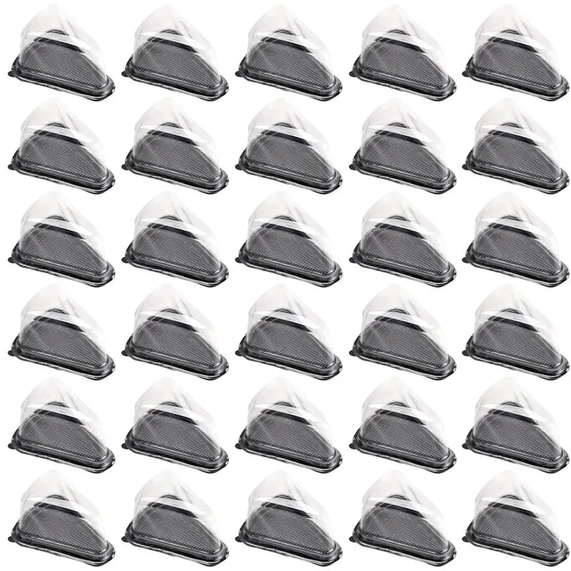 A02M-100 Piezas, Contenedor Transparente de Plástico para Rebanadas de Pastel, Caja para Pastel de Queso con Blíster