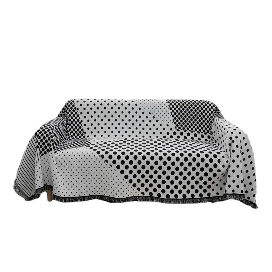 Black White Sofa Throw Blanket, Couch Sofa Chair Dust Cover Towel, Outdoor Camping Picnic Mat, Home Casual Blankets, Slipcover