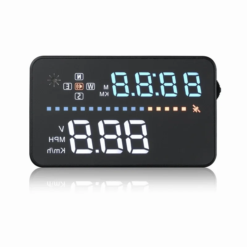 A3 HD Head Up Display GPS System Digital Speed Display MPH/KMH Over Speed Compass with Alarm for All Vehicles Windshield Project