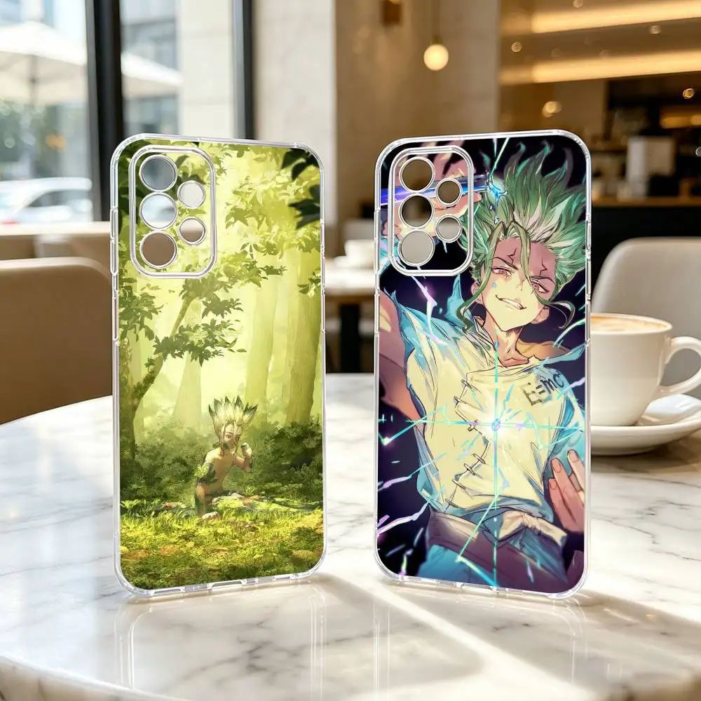 

Dr-r S-stone Senku Ishigami Gift Phone Case Transparent Silicone Soft For Samsung S25,S24,S21,S22,S23,S30,Ultra,S20,Plus,Fe