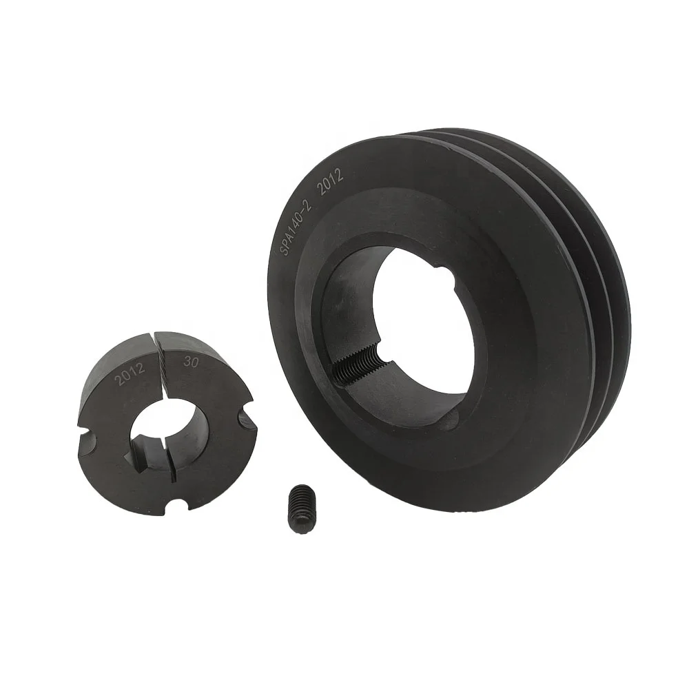 Steel 2 Grooves Taper Bush V Belt Pulley Wheel SPA-2