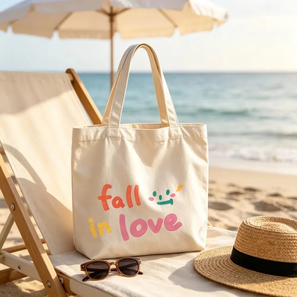 Personalized Fall in Love Canvas Tote Bags Custom Names Cute Fun Y2K Groovy Grocery Shopping Bags Reusable for Women Girls Gifts