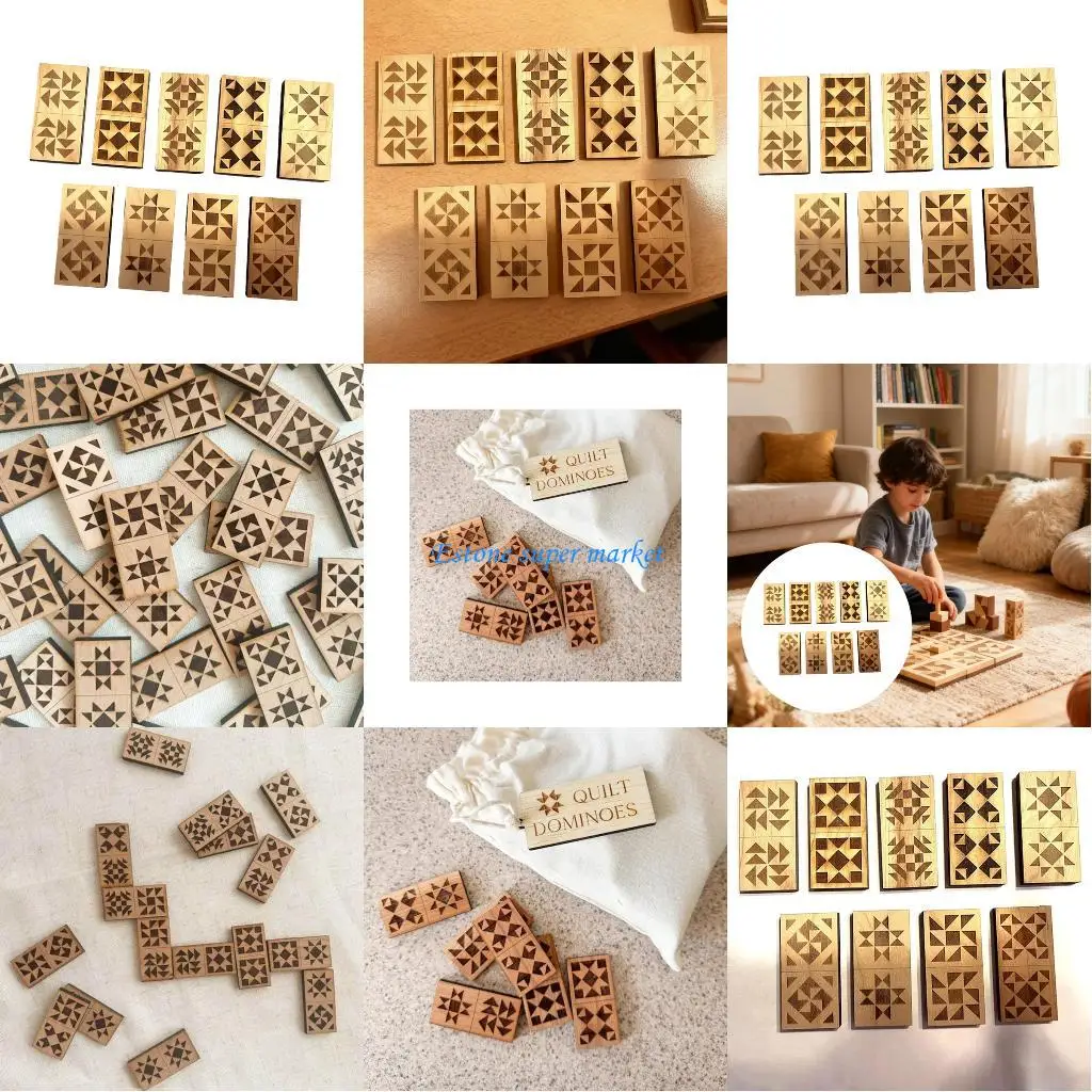 090B Puzzle z naturalnego drewna klocki edukacyjne zabawki dla dzieci rodzinny czas zabawy