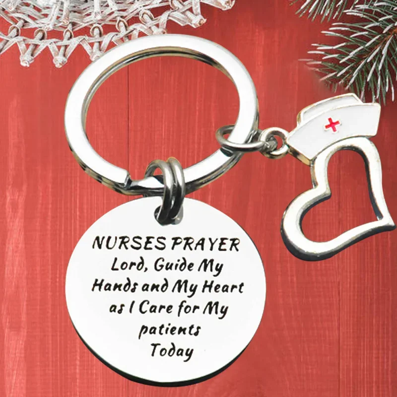 

Metal Nursing Graduation Gift Keychain Pendant Nurse Birthday Christmas Gift Key Chain Keyring Nurse Cap Nurse Gift