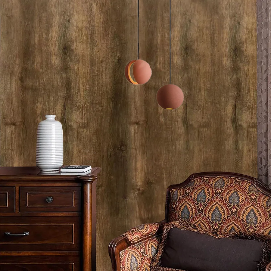 Brown Wood Peel and Stick Wallpaper Wood Grain Self Adhesive Wall Paper Removable Contact Paper for Countertops Drawer Liner