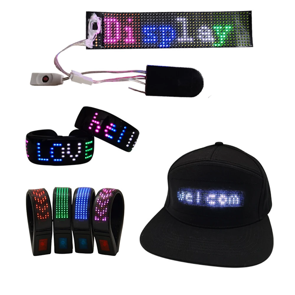 New Bluetooth LED Name Badge DIY Programmable Scrolling Message Board Mini LED Display Multi-language Text Digit Pattern Display