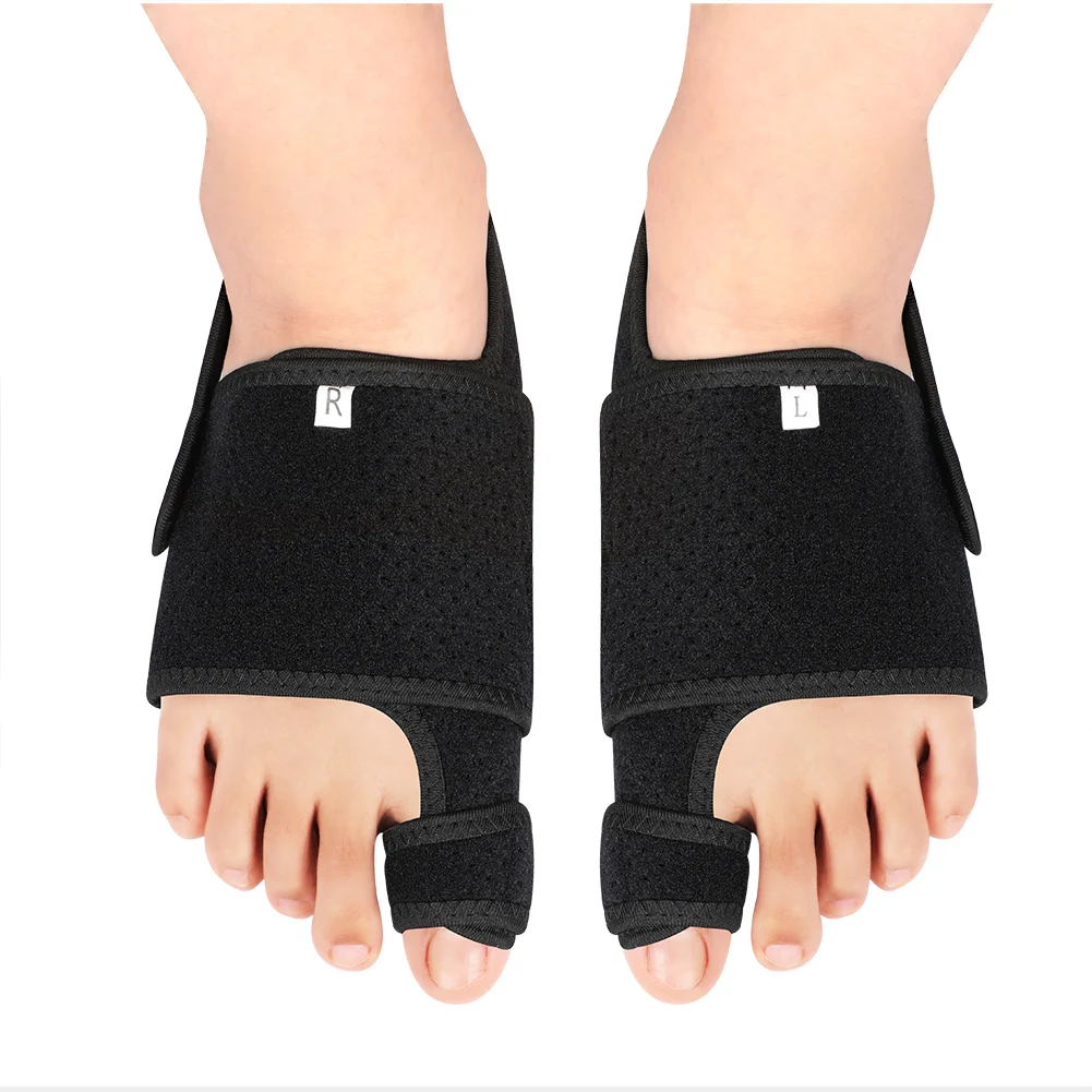 Bunion Toe Straightener Three Dimensional Pressure Hallux Valgus Corrector Black PU silicone Arch Pad (1 pair) Toe Corrector