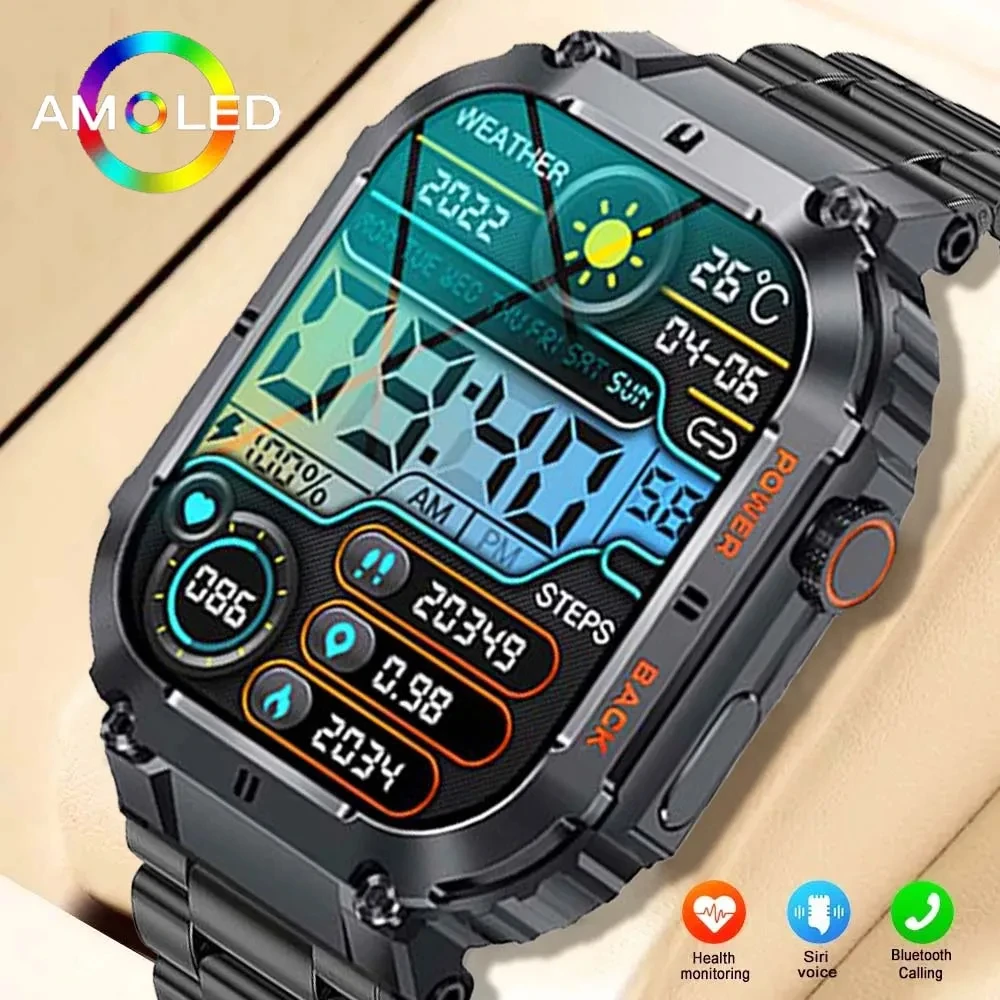 LIGE 1.96”Bluetooth Call Smart Watch Men 400mAh Waterproof Sport Fitness Tracker health monitor Smartwatch for Android IOS Phone