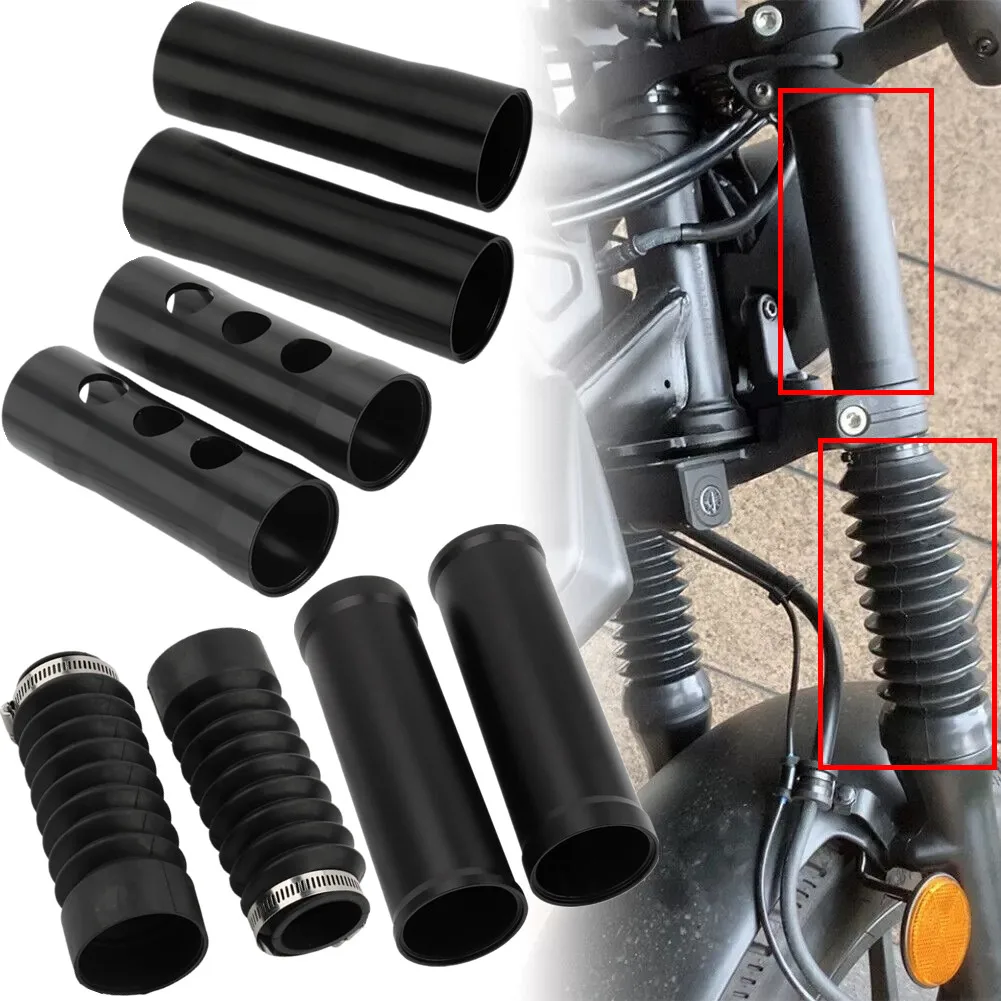 Motorcycle Front Aluminum Upper Fork Shocks Cover Rubber Lower Suspension Dust Gaiters Boots For Honda Rebel CMX300 CMX500 17-up