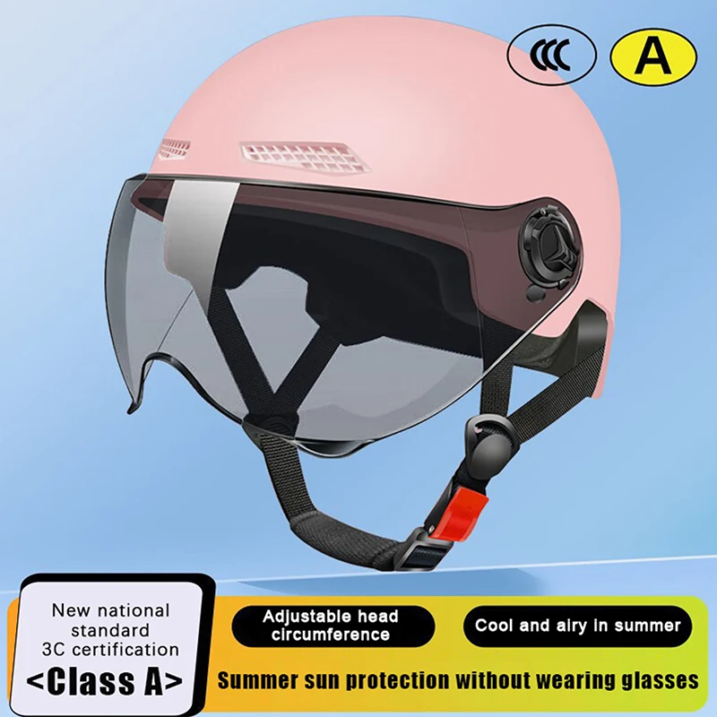 Halbhelm für Erwachsene mit Schutzbrille für Motorrad und Fahrrad – Cartoon-Design, 3C-zertifiziert für Männer und Frauen.