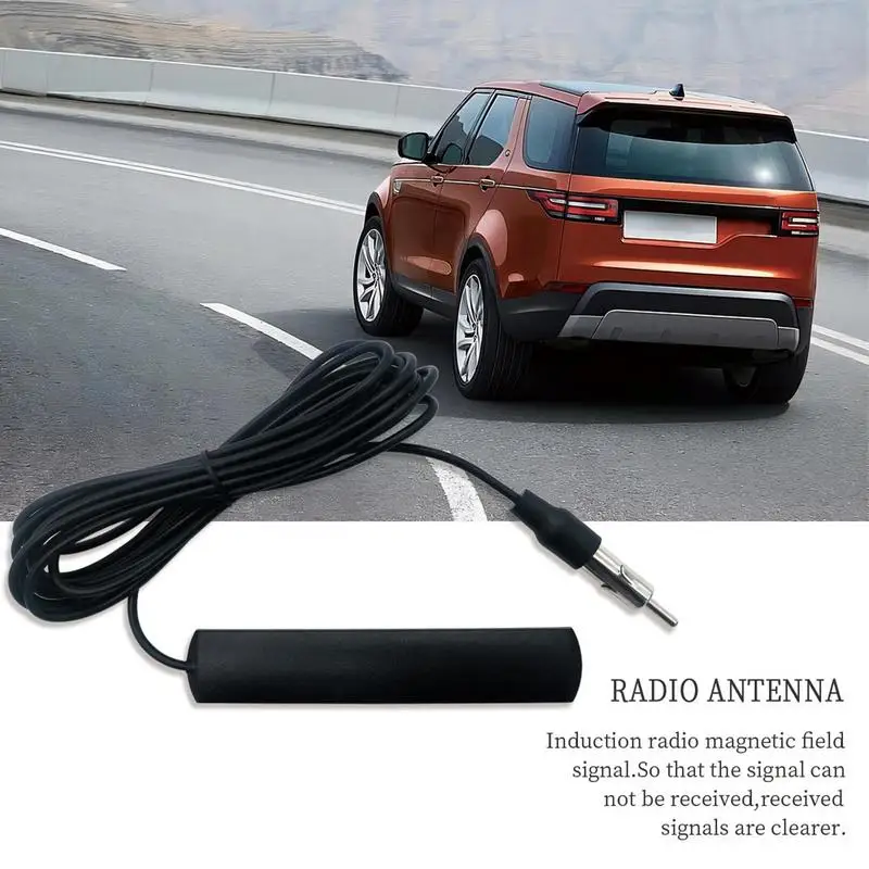 Radio Antenna Adhesive Mount Antenna For Vehicle 5m Improve Radio Signal & Reception For Cars Trucks Campers Easy To Install &