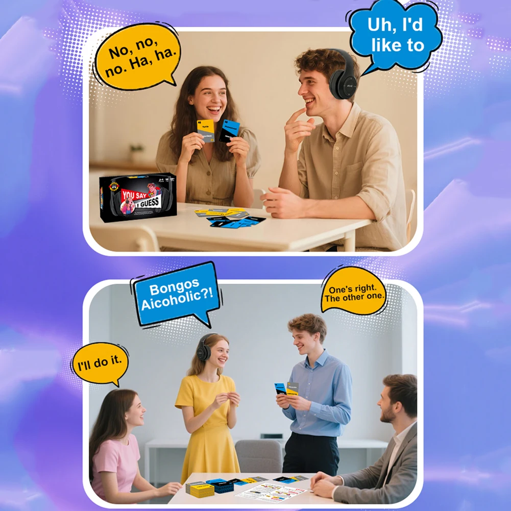 

Funny Phrase Combos - Card Games Based On The Headphone Challenge What She Said Game Includes 100 Cards for Adults & Friends