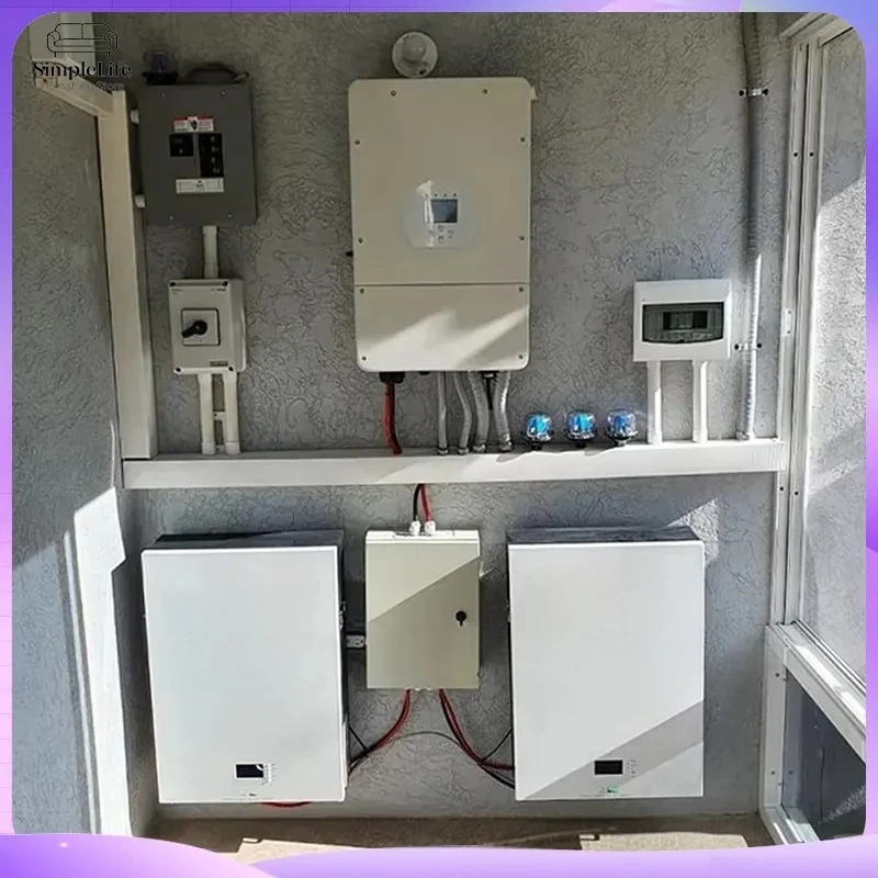 51.2V 100Ah 200Ah Lithium Ion Battery Cylindrical LiFePO4 Solar Energy Storage Power Wall Home System Off Grid Inverter