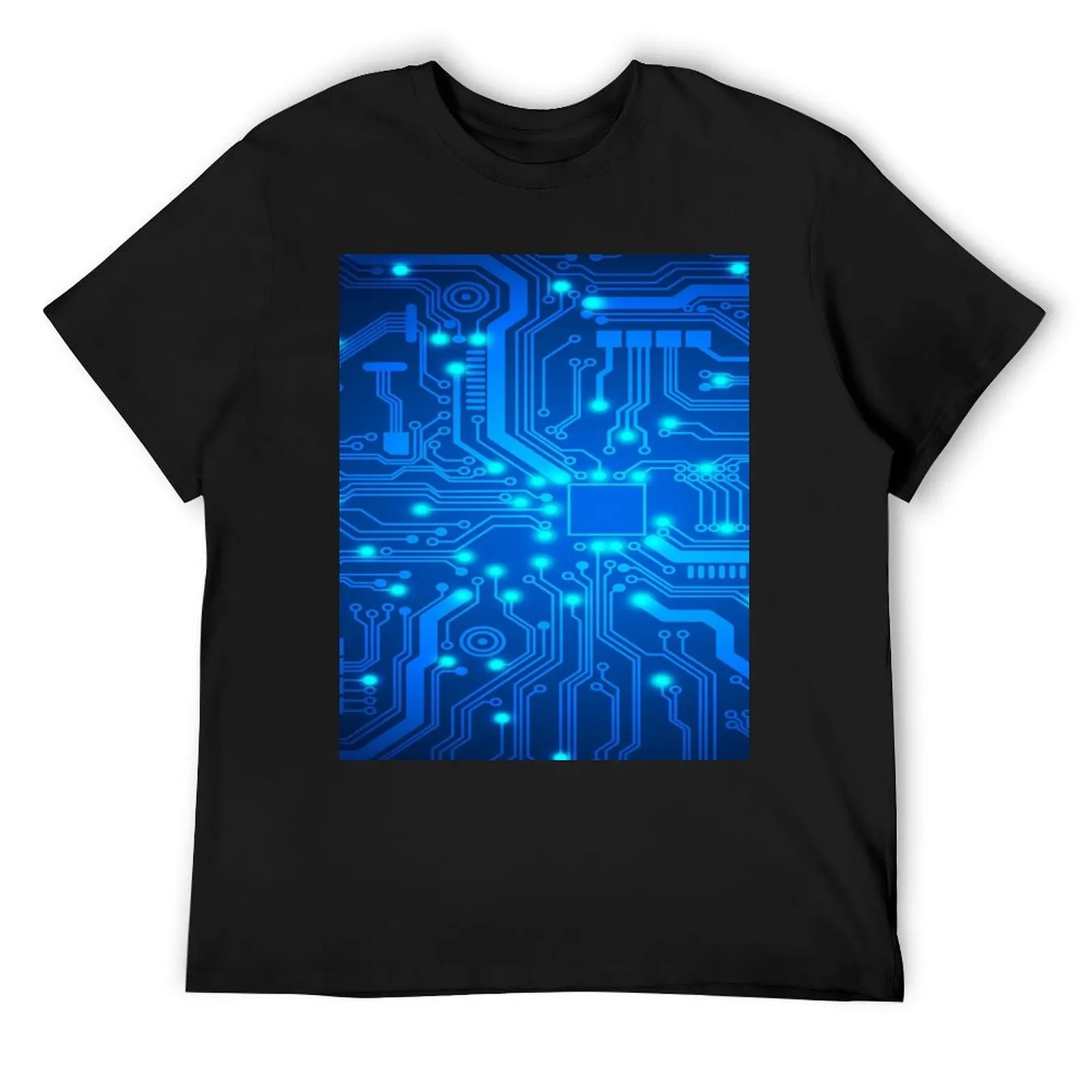 

ELECTRONIC CIRCUIT Graphic T-Shirt summer 2025 cute tops blue lock clothing for men