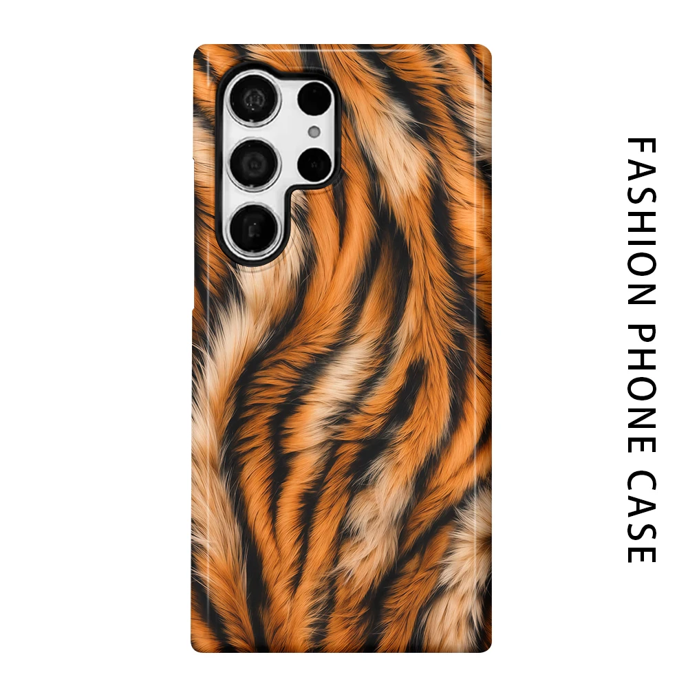Tiger Fur Phone Case for For Samsung Galaxy S26 S25 S24 S23 S20 FE A56 A36 Ultra Glossy HD Hard Cover Film Shell