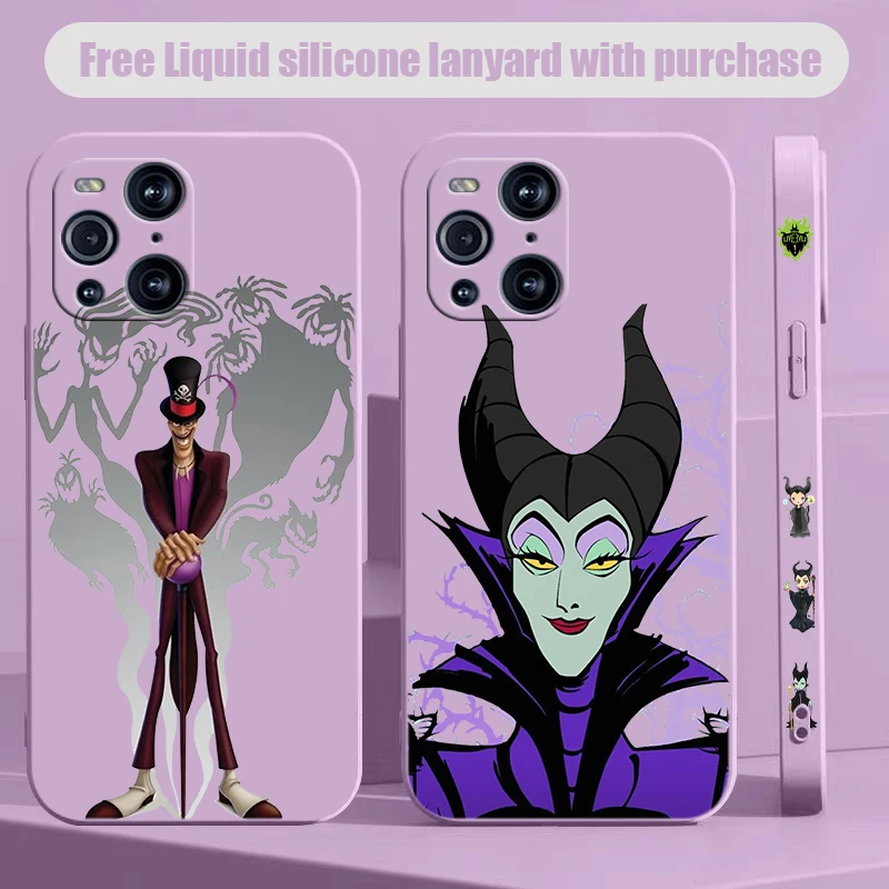 Disney villain Maleficent Phone Case For OPPO Find X2 X3 X5 Pro Lite Neo Reno 2 Z 5 6 7 8 10 Lite Pro Liquid Left Rope Shell