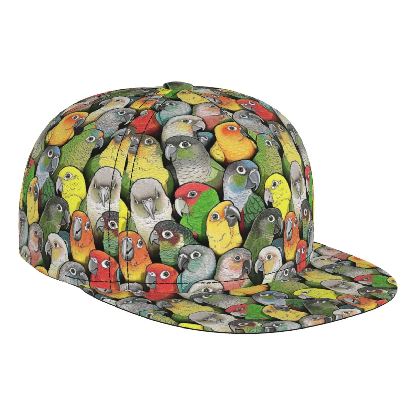 Parrot Print Pattern Flat Brimmed Hat Street Skateboarding Hip-hop Hat Outdoor Casual Sun Shading Baseball Hat Universal