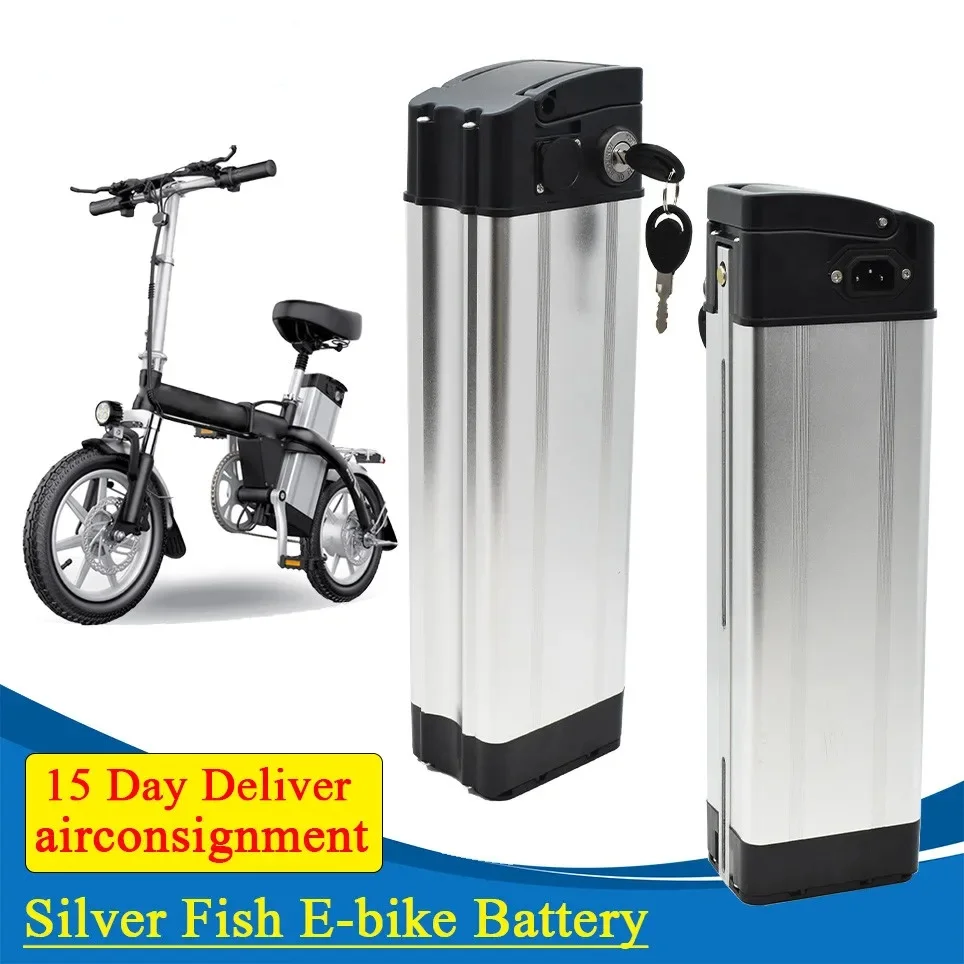 New 60V 20ah 25ah 30ah 35ah 40ah Silver Fish 48V Lithium Battery with Aluminum Case Anti theft Lock Comes with Charger as a Gift