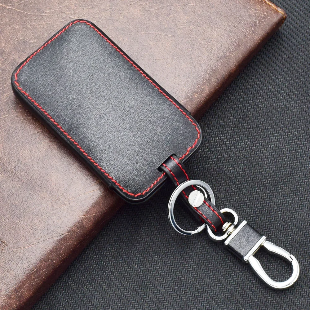 ATOBABI Leather Car Key Case Keychain For Renault Megane II Grand Scenic 2006 2007 2008 3 Buttons Smart Keyless Remote Fob Cover