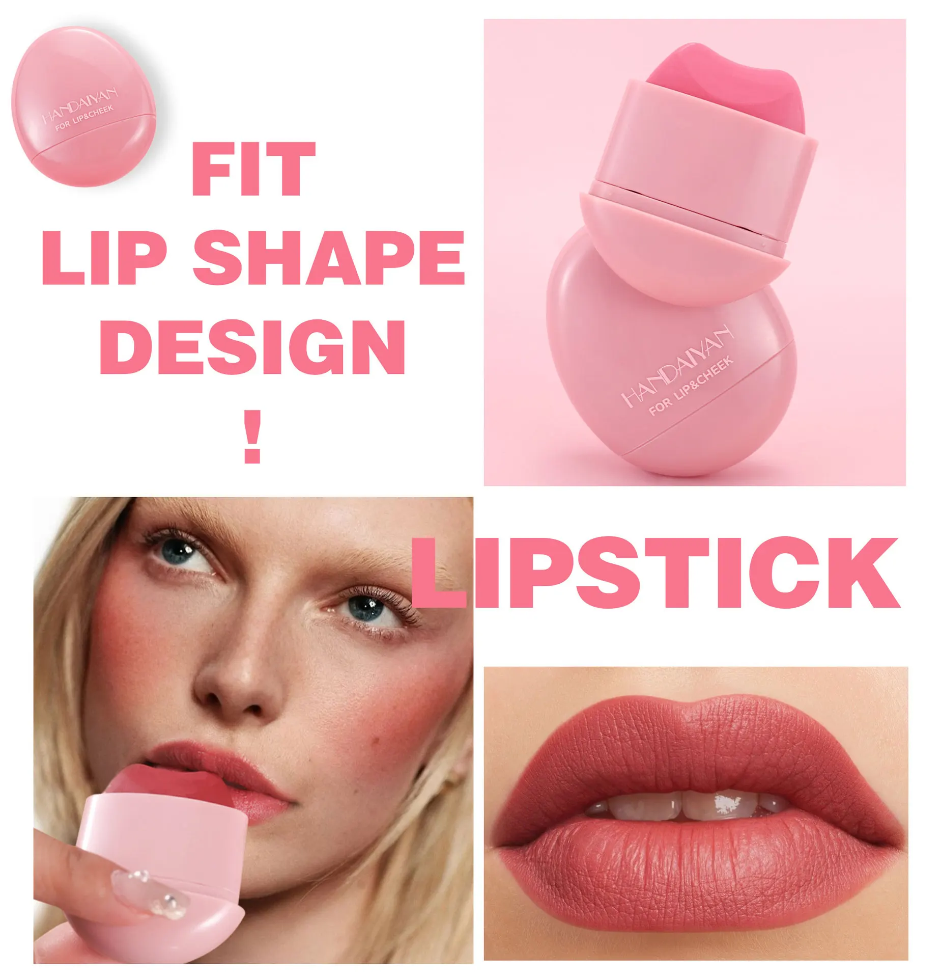 بلسم أحمر الخدود المنحني سهل تلطيخ شفاه الخد ملون مرطب طبيعي طويل الأمد مكياج غير لامع أحادي اللون كريمي روج