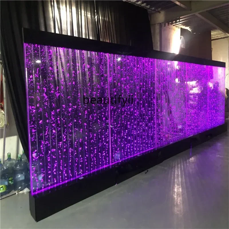 Large Water Curtain Wall Water Bubble Wall Acrylic Screen Hallway Fake Fish Tank Partition Decoration