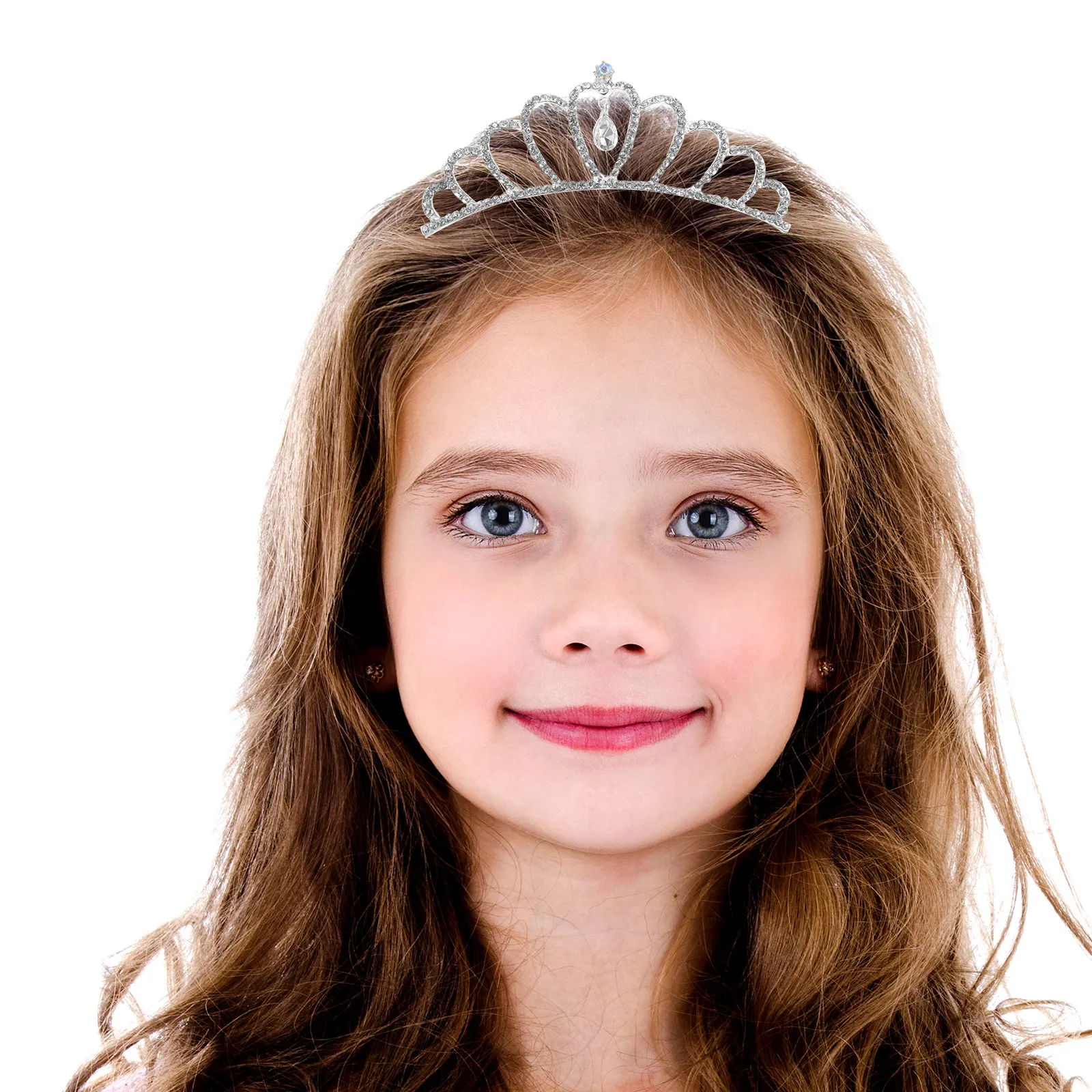 Rhinestone Crown Hair Comb for Little Alloy Decorative Crown with Sparkling Crystal Accents Perfect for Wedding Birthday
