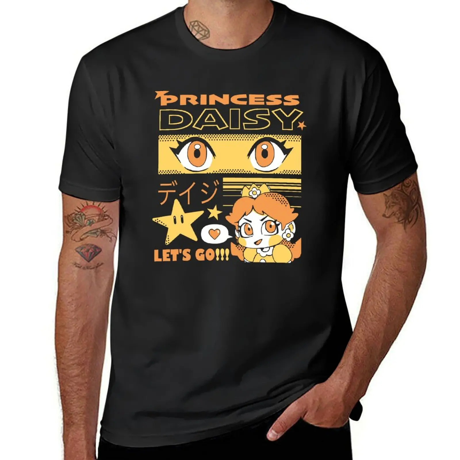 

Princess Daisy! Let's Go! T-Shirt boys animal print graphics Aesthetic clothing summer top Men's t-shirts