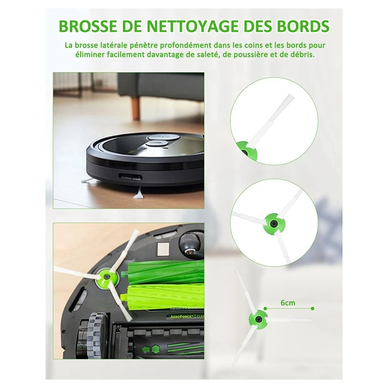 فرش رئيسية بديلة لـ Irobot Roomba ، السلسلة E5 ، E6 ، E7 ، I7 ، I7 Plus ، I7 Plus ، I4 Plus ، I3 Plus ، I6 Plus ، I8 Plus ، J7