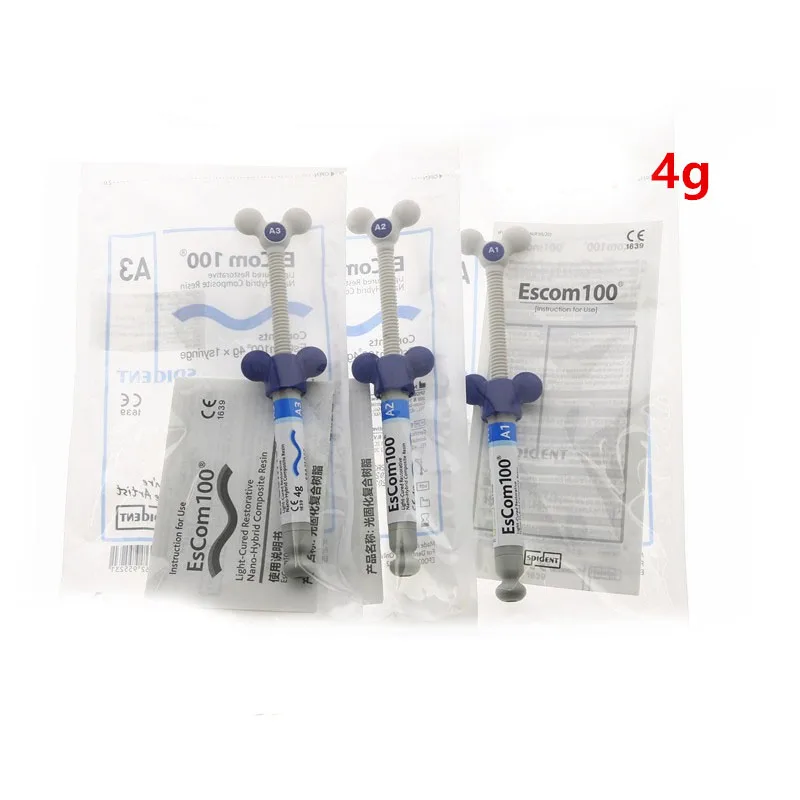 

Dental Material Resin Light-Cured Restorative EsCom100 Nano-Hybrid Composite Resin 4g/syringe Dental Light-Cured Material