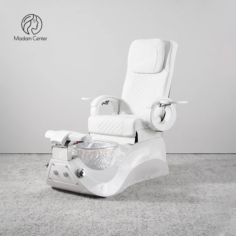 Madamcenter Luxury Pedicure Spa Chair for Beauty Salons Pipeless Recliner Pedicure Mesa Nail Tech Spa Basin Nail Tech Furniture