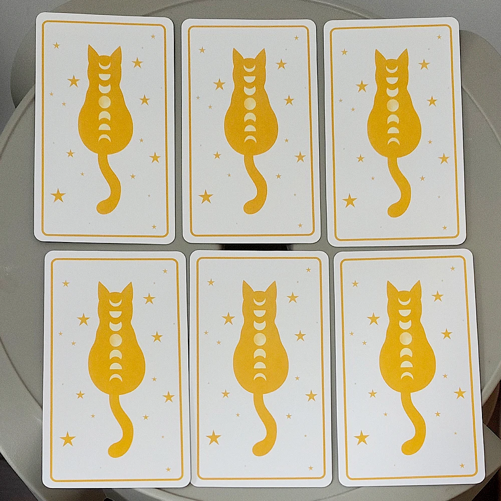 Cat Tarot Deck 11*6.2cm 78 Cards with Guidebook, Cute White Cat Theme Tarot Cards Fortune Telling Cards in Portable Tin Box view 6