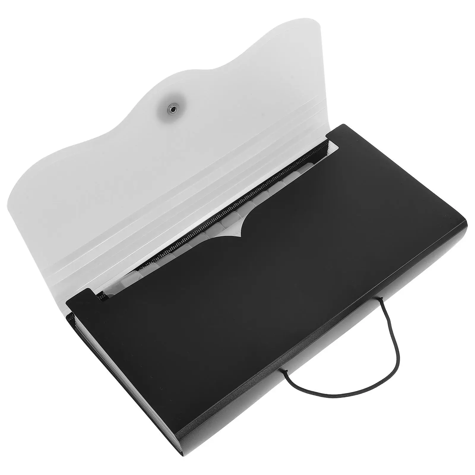 Expanding Receipt Organizer Bag Document Paper Silver Polyester Small Accordion File