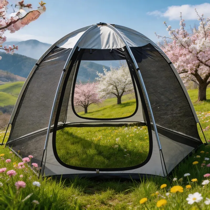 

Семейная сетчатая палатка для 3-4 человек, дышащая, с защитой от комаров, легкая и портативная, идеальна для весенне-осенних семейных походов и отдыха.