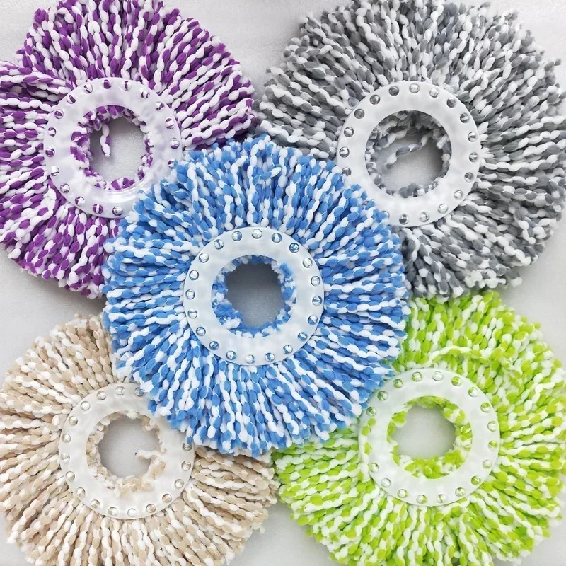 

5pcs Round Replacement Mop Head Cloth Cleaning Products Towel Home Accessories Useful for Kitchen Bathroom Floor Spray Purple