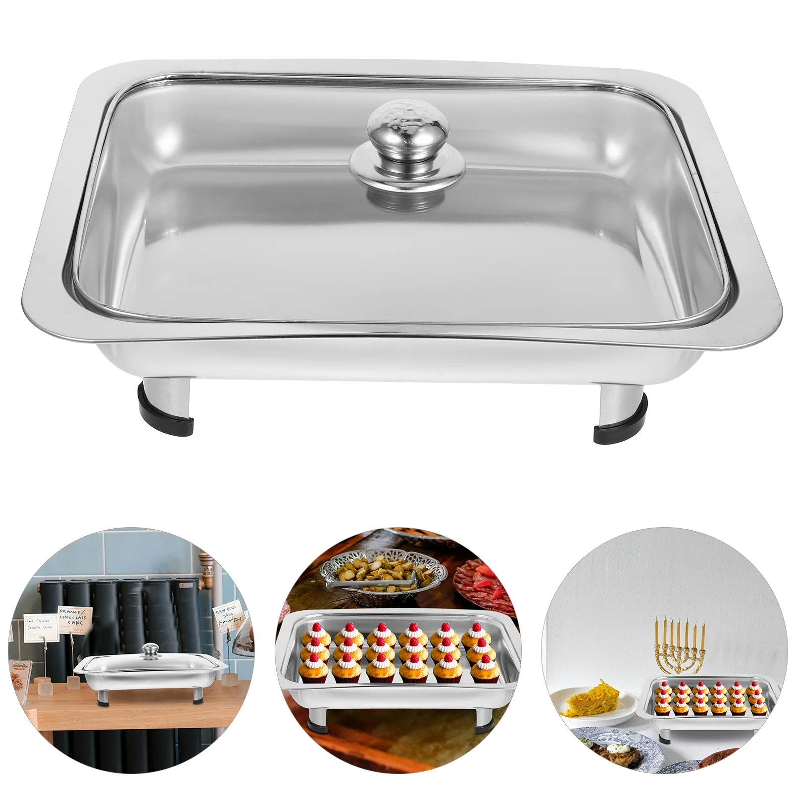 

Food Rack Steel Buffet Banquet Bread Loaf Pans Fruit Tray Stainless Chinese Dishes Serving for