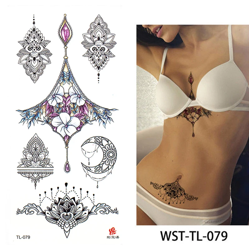 

2021 New Fashion Geometry cool Temporary Tattoo Sticker Women Minimalist lines pattern Body Art New Design Fake Men Tattoos