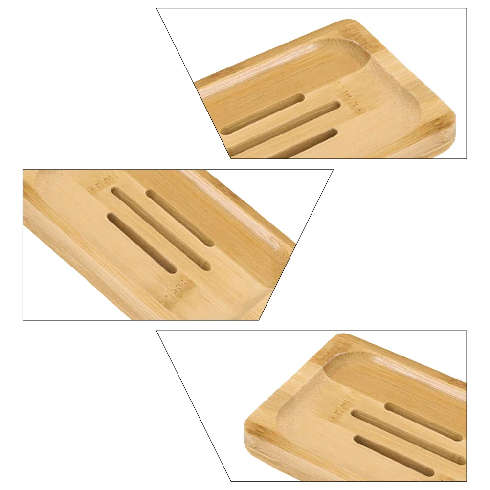 

3pcs Wooden Soap Holder 12.5X8Cm Natural Drainage Tray For Bathroom Kitchen Shower Soap Dish Stand Rest