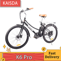 KAISDA K6 Pro Electric City Bike 26 Inch 36V 12.4Ah Battery 350W Motor 32Km/h Max Speed Commuter Ebike IP54 Waterproof LED Light