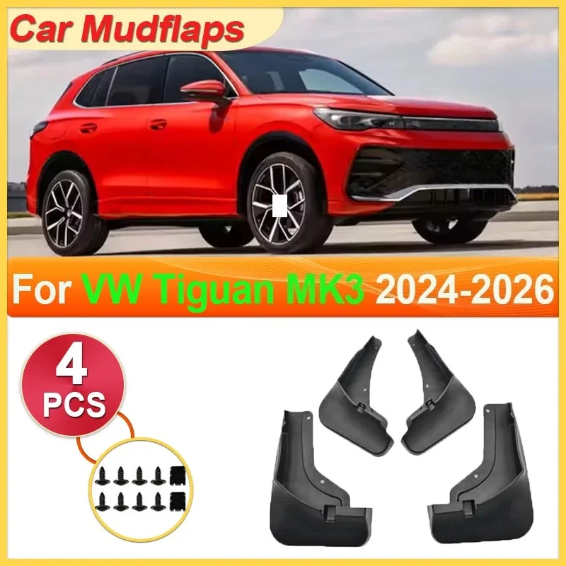 For VW Volkswagen Tiguan R Line MK3 2024 2025 2026 Car Mudguards Mudflaps Guards Fenders Anti-splash Wheel Mud Tools Accessories