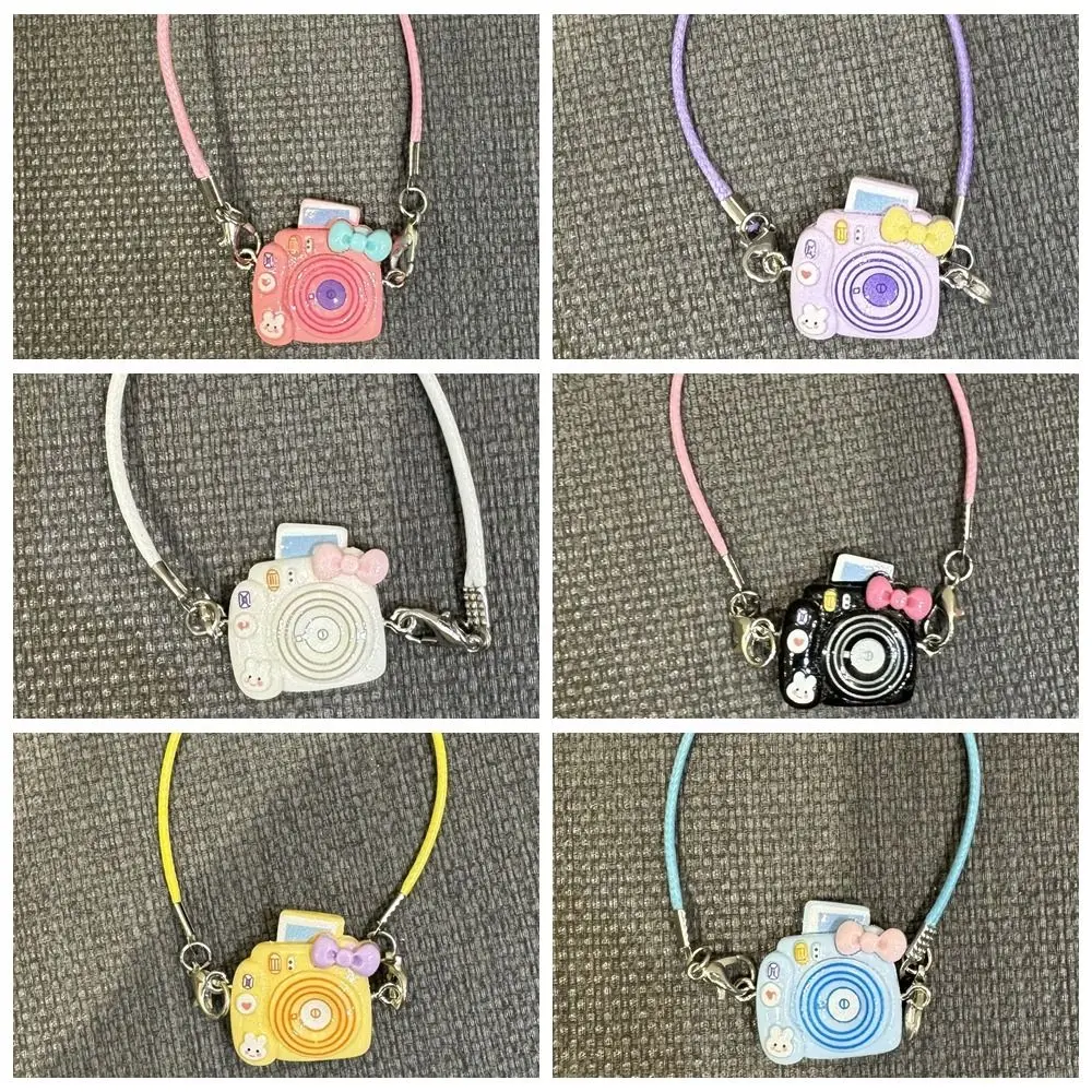 6 قطعة التظاهر اللعب دمية كاميرا صغيرة صور الدعامة دمية أرنب محاكاة كاميرا الكرتون بيت الدمية نموذج كاميرا مصغرة #3