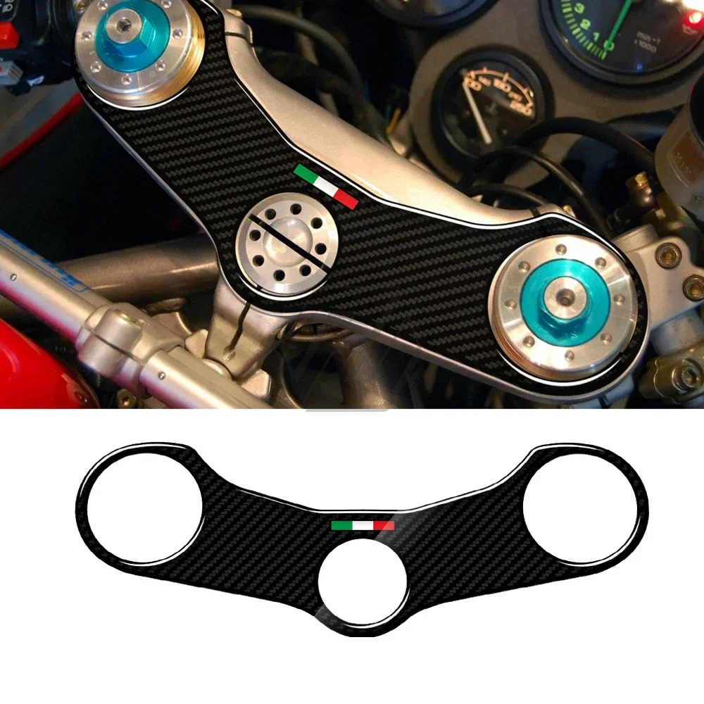 

3D Carbon-Look Upper Triple Yoke Tank Pad Case for Ducati 748 916 996 998 1199 1299 Series Decorative Motorcycle Protector
