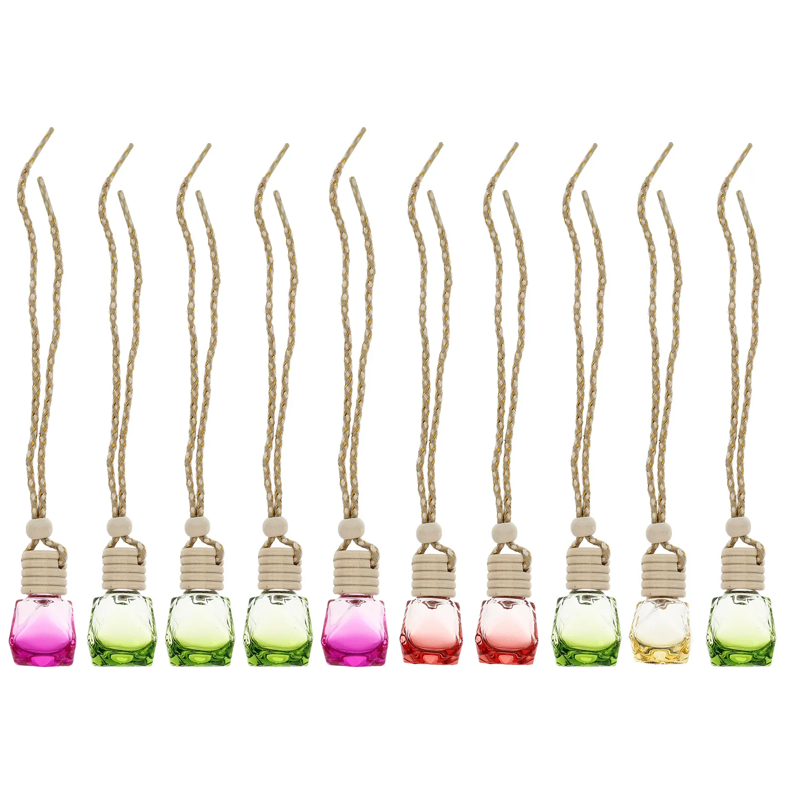 10Pcs Refillable Car Perfume Bottles Hanging Empty Fragrance Bottles Portable Air Freshener Car Decor Hanging Fragrance Bottle